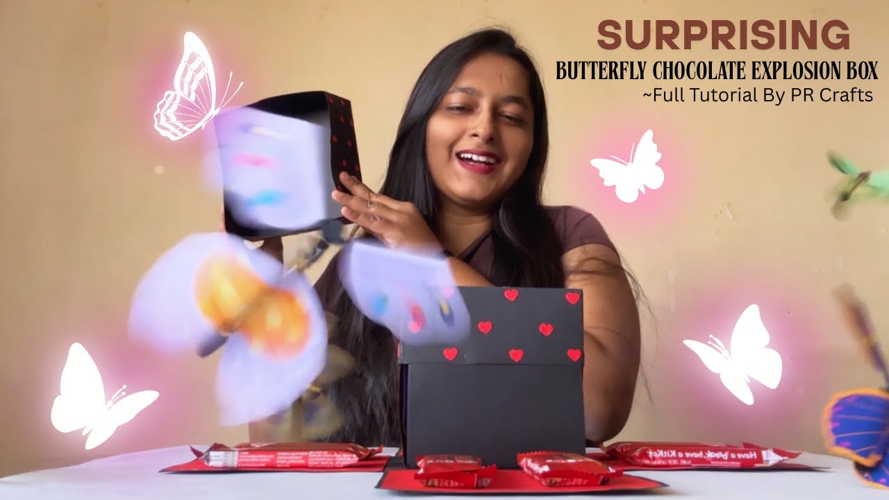 Flying Butterfly Chocolate Explosion Box | Chocolate Explosion Box With Butterfly | Butterfly Box