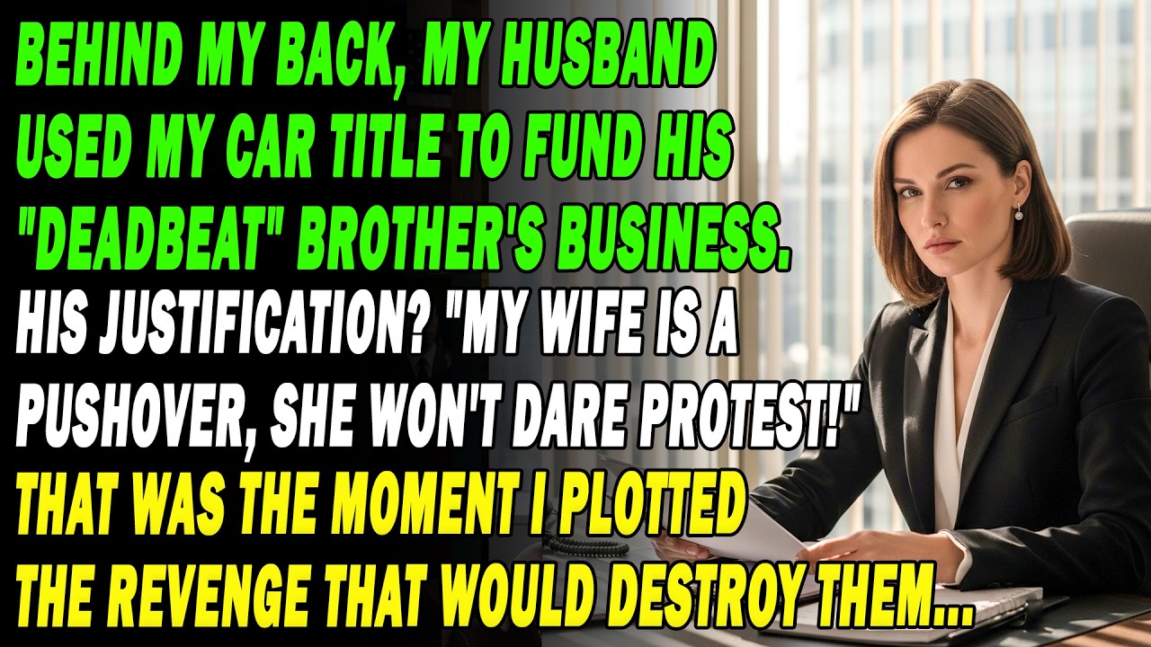 Husband Stole My Car Title For His Deadbeat Brother!he Called Me A Meek Wife,so I Destroyed His Life
