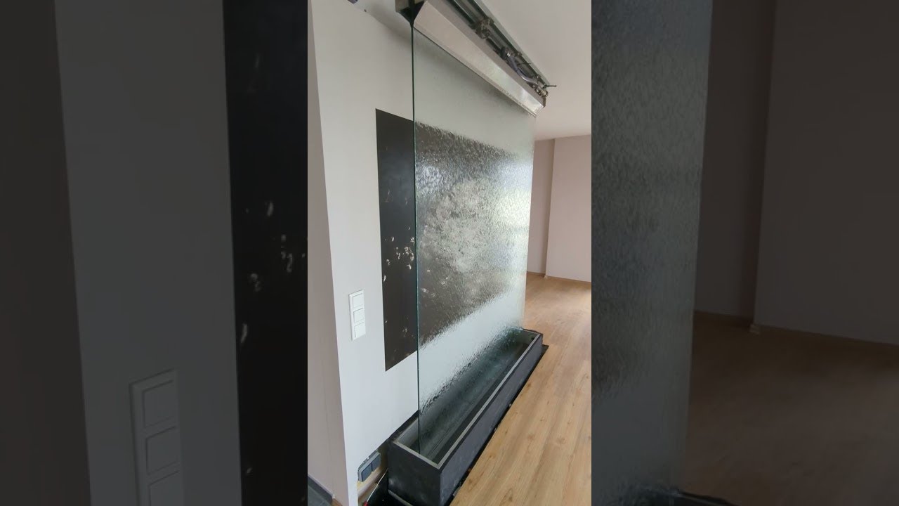 Indoor Waterfall Glass With Water On Both Sides