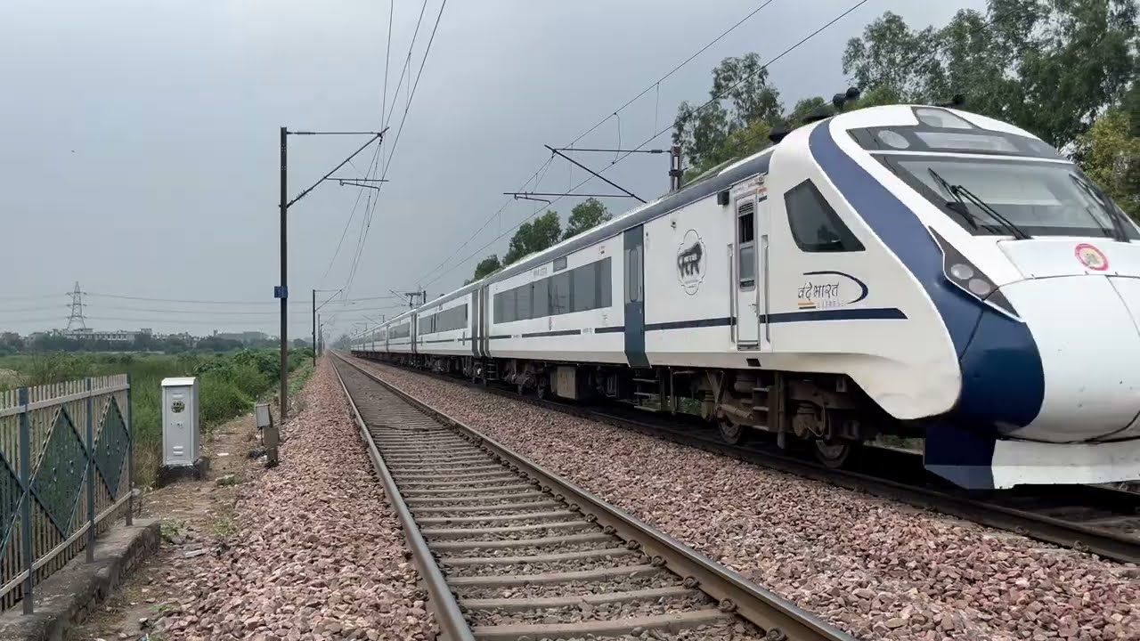 High-Speed Action: 22488 Vande Bharat Express on the Move