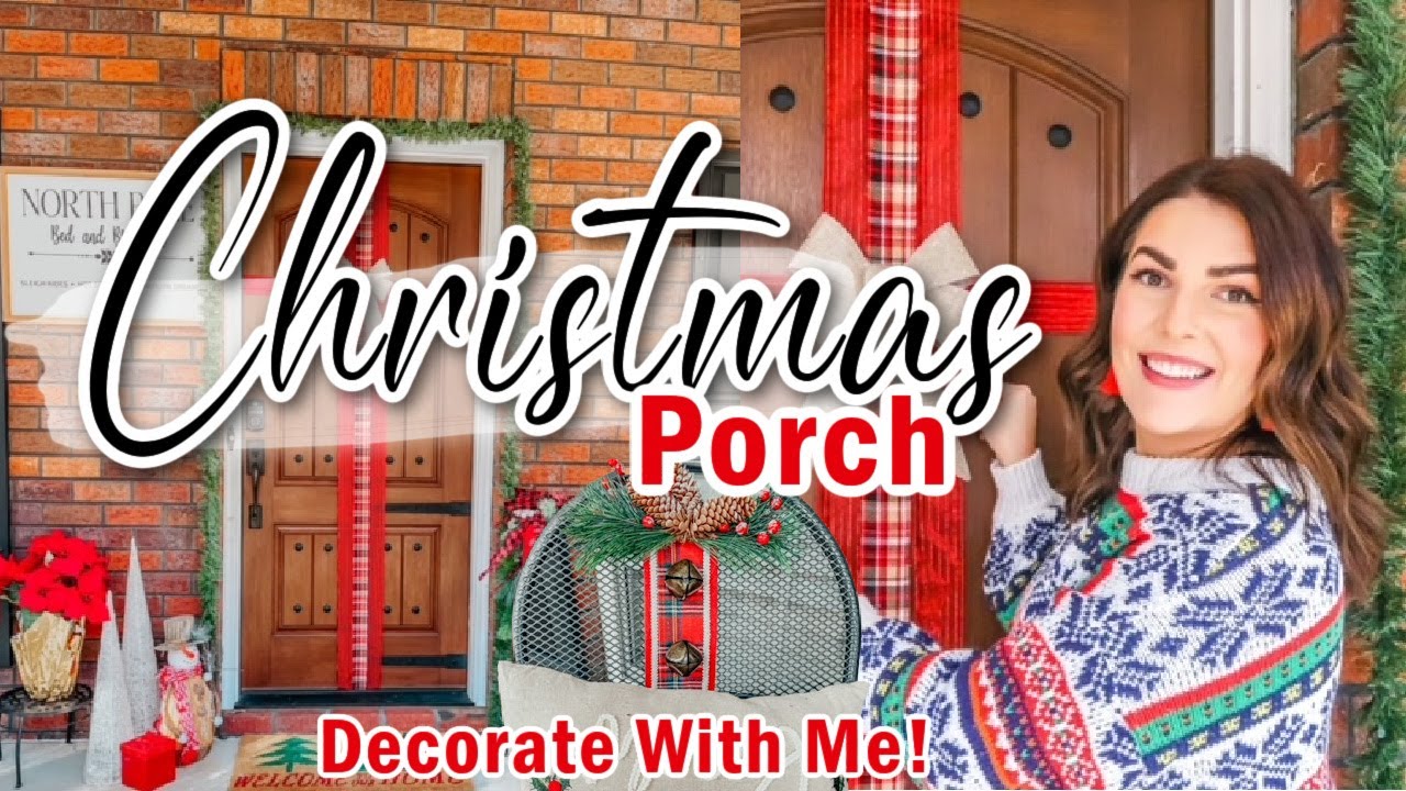 🎄NEW CHRISTMAS FRONT PORCH DECOR IDEAS 2022 | DECORATE WITH ME | OUTDOOR FARMHOUSE CHRISTMAS DECOR