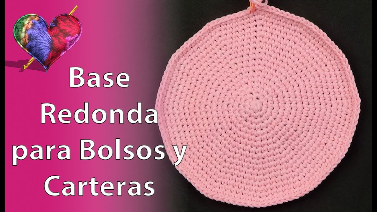 Cómo Hacer BASE REDONDA para Bolsos 👜 y Carteras en Crochet 🧶 (Paso a paso) sin líneas marcadas