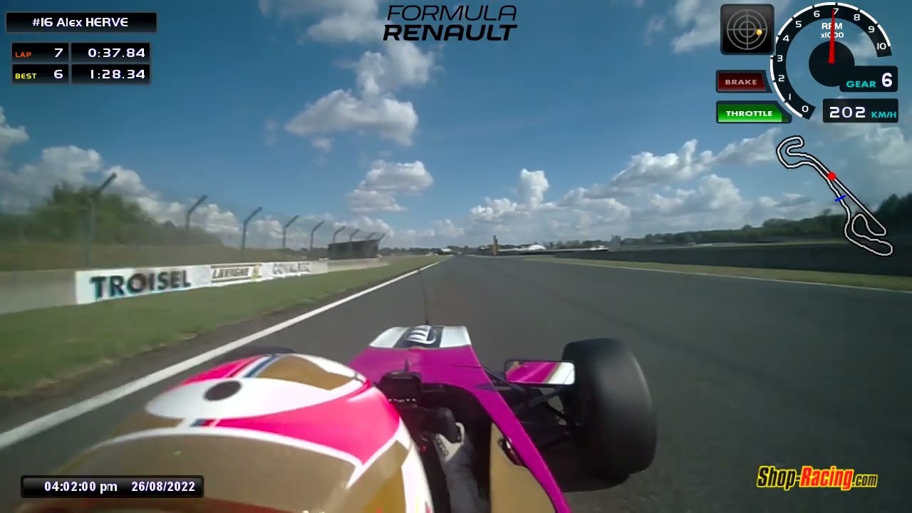 Caméra embarquée Formule Renault 2.0 à Nogaro - Alexandra Hervé