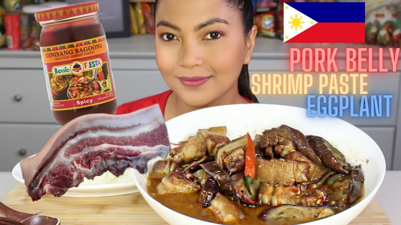 The Best Way to Cook Pork Binagoongan (Shrimp Paste) with Eggplant. FILIPINO FOOD+ MUKBANG