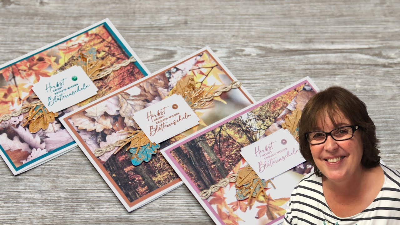 Grußkarte Herrlich Herbstlich・Drei auf einen Streich ・Produktpaket Herbstblätter・Stampin’ Up!