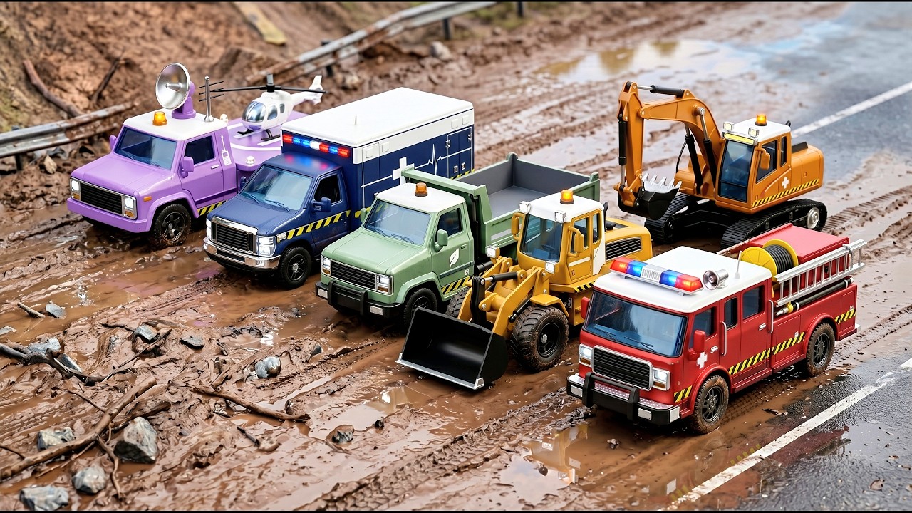 Massive Landslide Rescue! Emergency Team And Heavy Machinery Road Recovery Mission