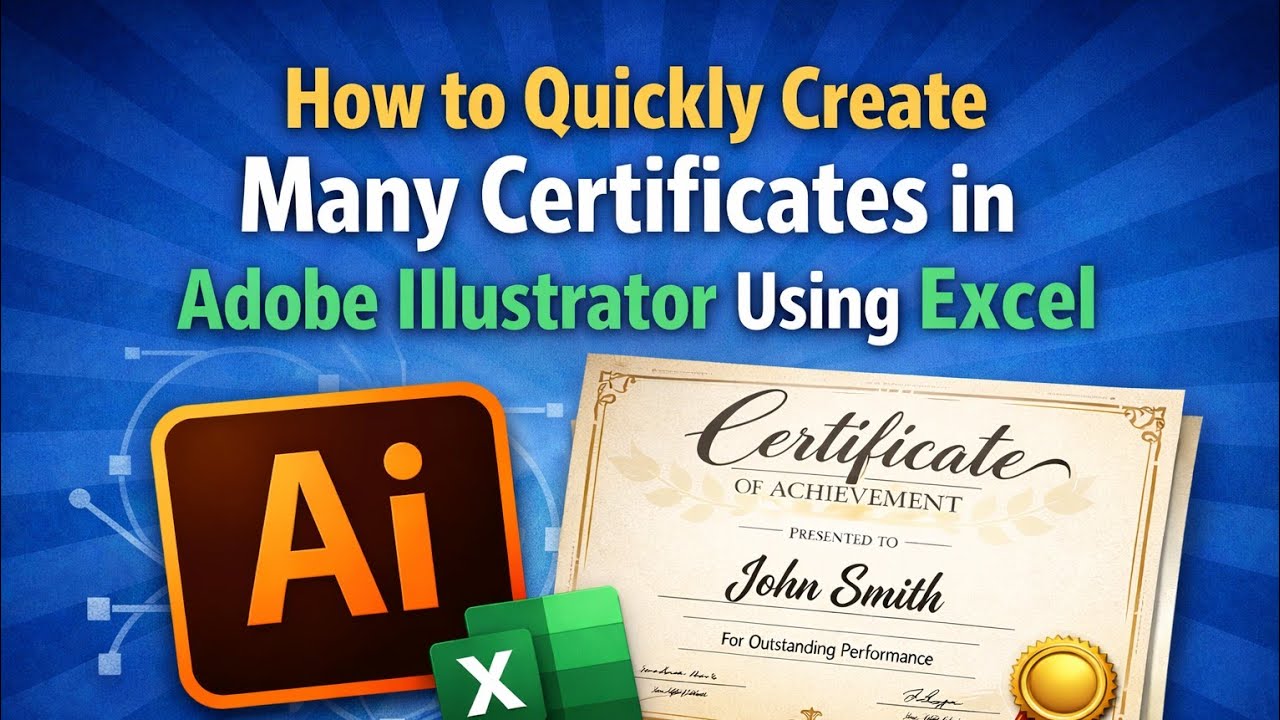 How to Quickly Create Many Certificates in Adobe Illustrator Using Excel