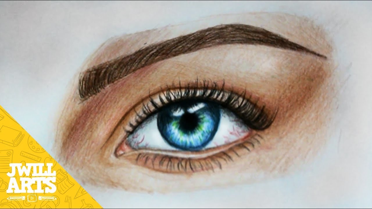 COMO DESENHAR OLHO REALISTA COM LÁPIS DE COR