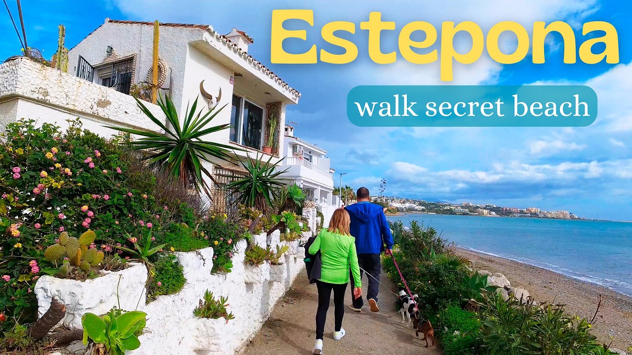 Estepona - Secret beach in winter, You need to see! 4K Walk tour