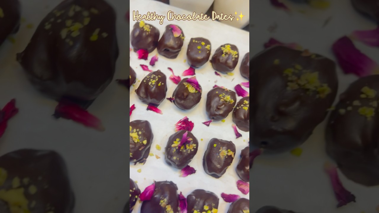 👉 “Healthy Sweet Treat 🤎✨ Pista Filled Chocolate Dates – No Bake, No Guilt!” 