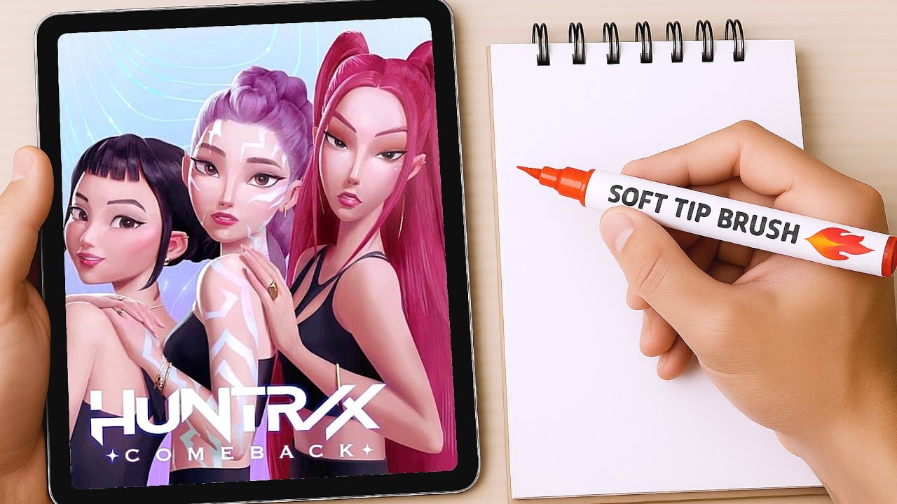 Drawing Huntrix: K-Pop Demon Hunter Fanart Challenge