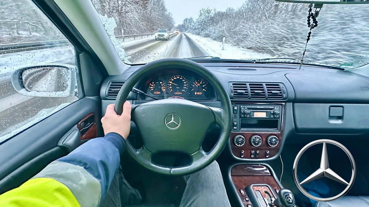 MERCEDES W163 ML270 CDI 5-CYLINDER DIESEL SOUND CHECK AND POV DRIVE ON THE SNOWY DAY ❄️❄️ 