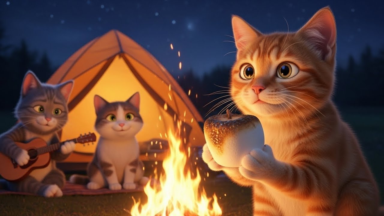 🏕️ Cute Cat Family Goes Camping! (Sea, Lyly & Happy) | Funny 3D Animation