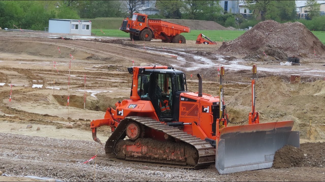 Soeren66 - Erdbau mit Planierraupe CAT D6N, Bagger CAT 323E und Dumper D25D