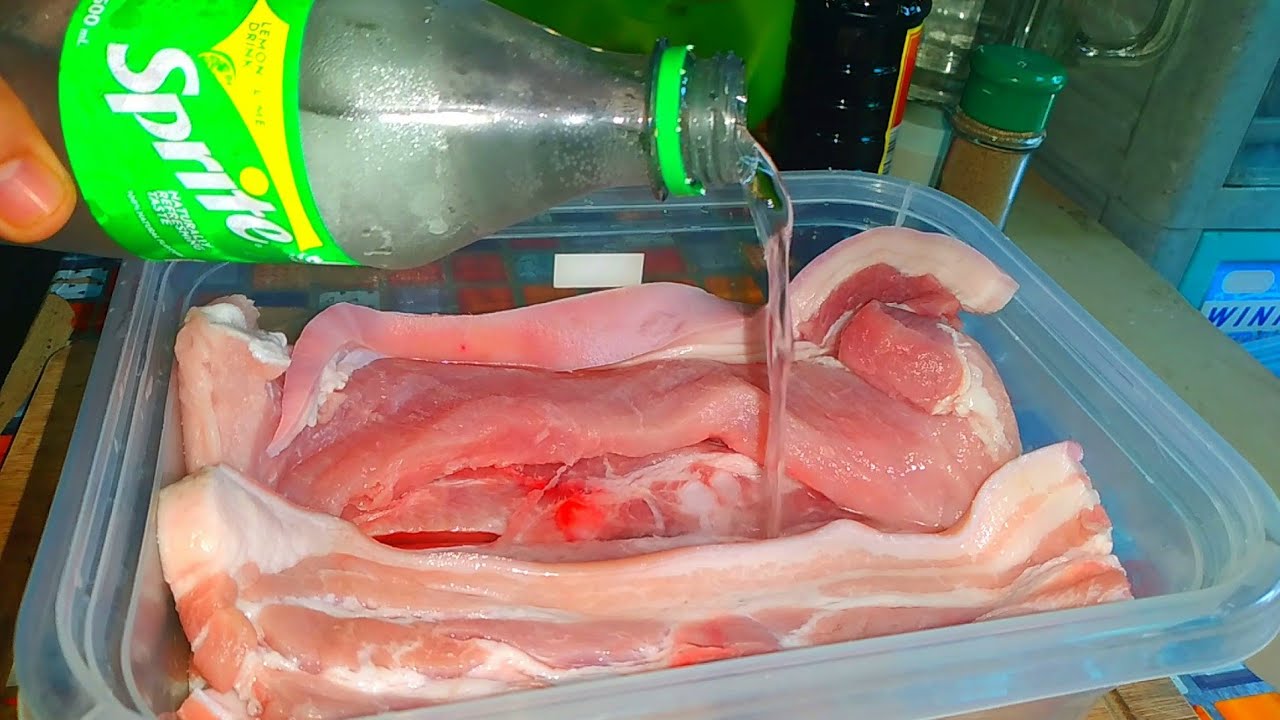 TRY TO MARINATE PORK BELLY WITH SPRITE! MAPA WOW KA SA SARAP😋#sugar #calamansi #porkbelly#pork