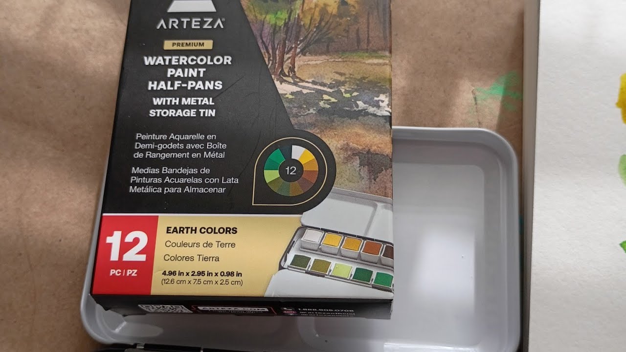 Образцы и отзывы о акварельных цветах Arteza Earth Colors #alwaysaudrea #arteza #watercolor
