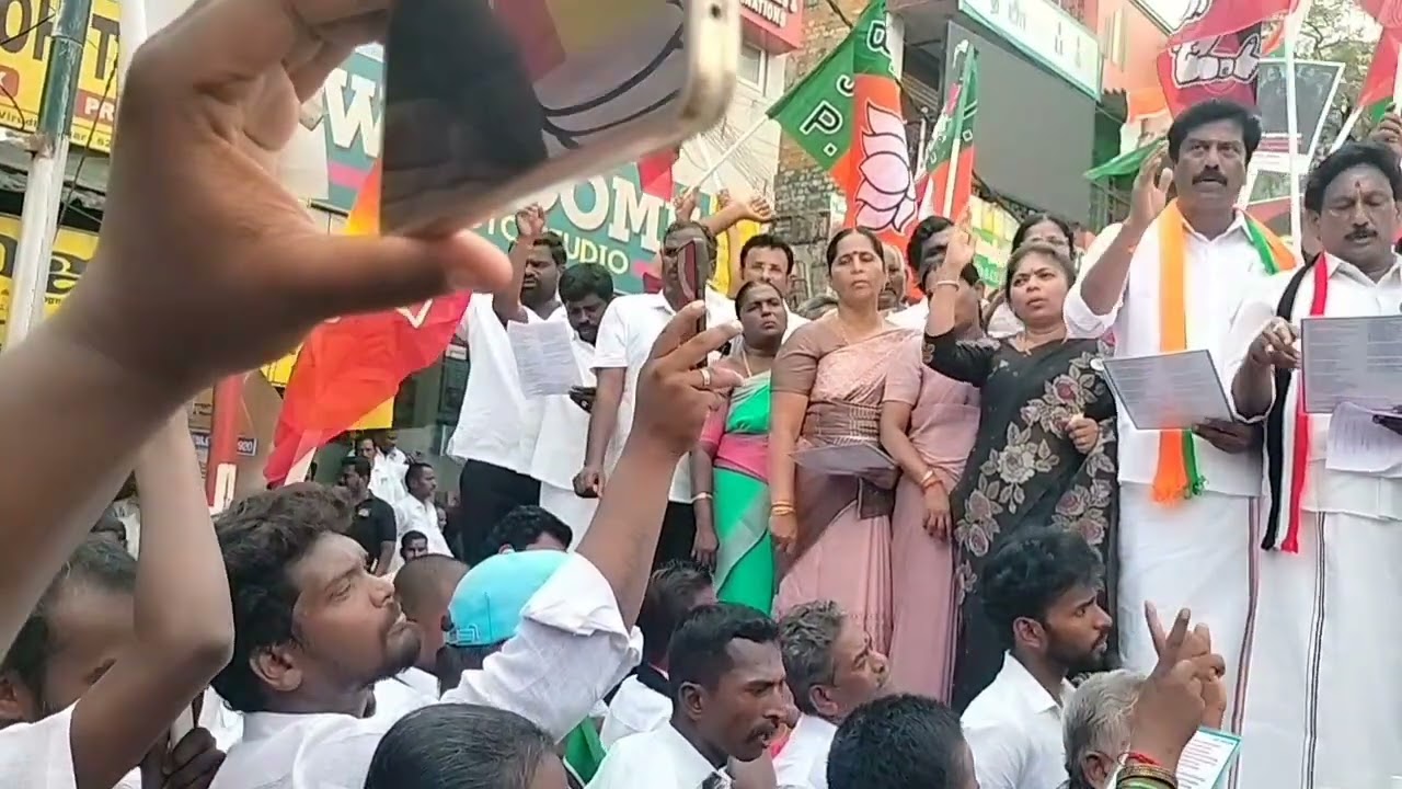 விருதுநகரில்அதிமுக தலைமையிலான தேசிய ஜனநாயக கூட்டணி கட்சிகள் திமுக அரசை கண்டித்து கண்டன ஆர்ப்பாட்டம் 