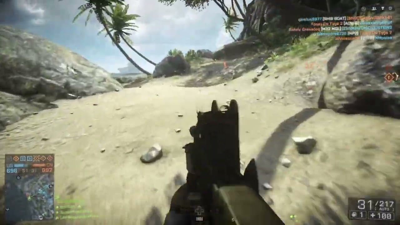 Battlefield 4 boat gunner grenade launcher DOUBLE KILL on Nansha Strike 