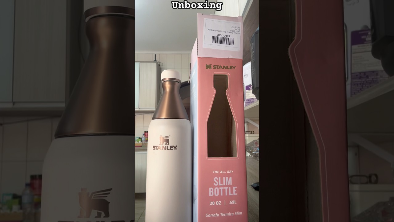 Unboxing GARRAFA T&Eacute;RMICA SLIM BOTTLE GILDED SUGAR | 591ML #stanley