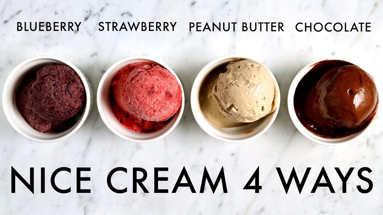 NICE CREAM 4 WAYS | healthy banana ice cream