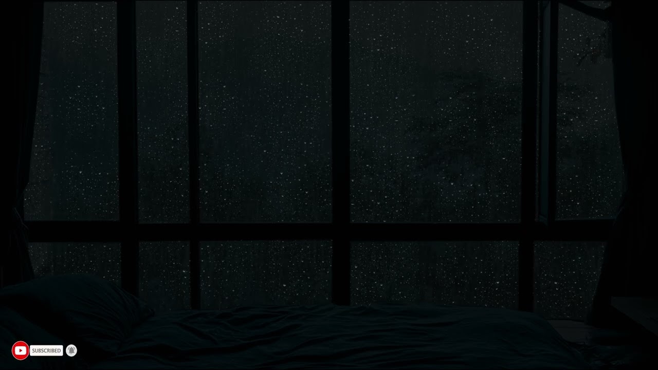 Cold Rain Echoing Outside A Dark Room Creating Isolation Silence And Deep Reflection