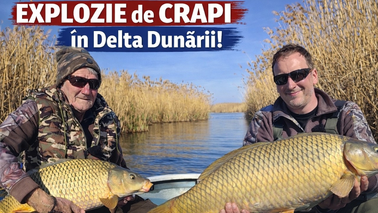 EXPLOZIE de CRAPI &icirc;n Delta Dunării! Crapi uriași și o partidă de neuitat