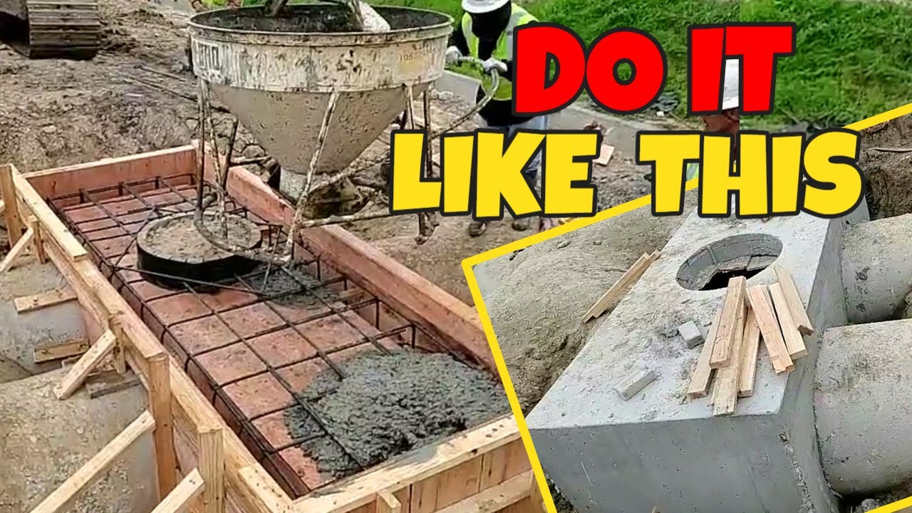 Concrete| How to pour a concrete Junction box with manhole #pourconcrete