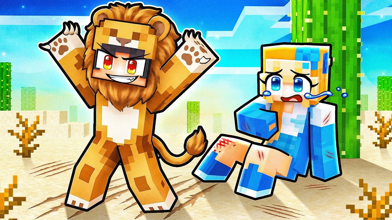 Playing as a PROTECTIVE LION in Minecraft