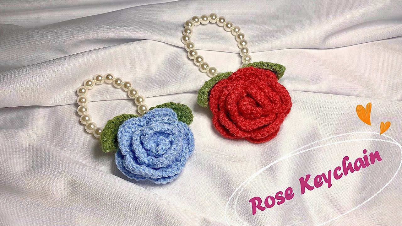 Crochet Rose Keychain | Móc Móc Khoá Hoa Hồng | Xuxu Crochet