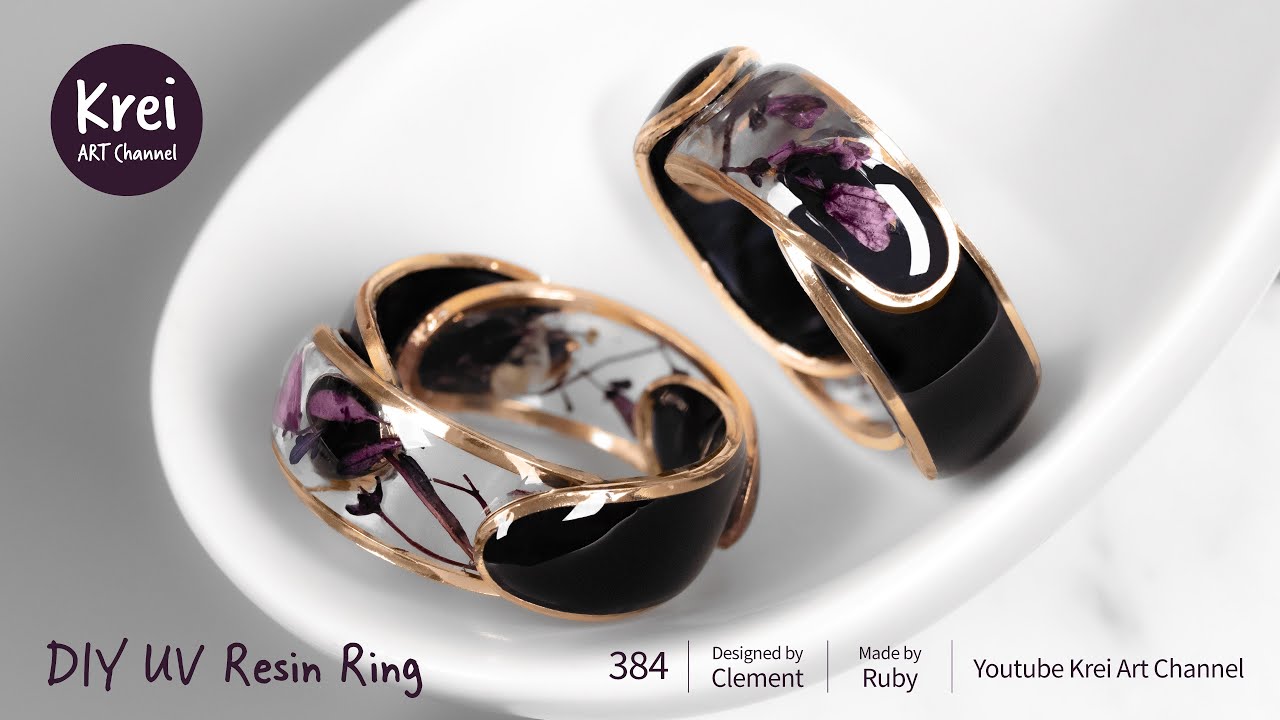 【UV レジン】ドライフラワーを使って、DIY指輪を作りました〜♪ UV Resin - DIY Rings with Dried Flower!!