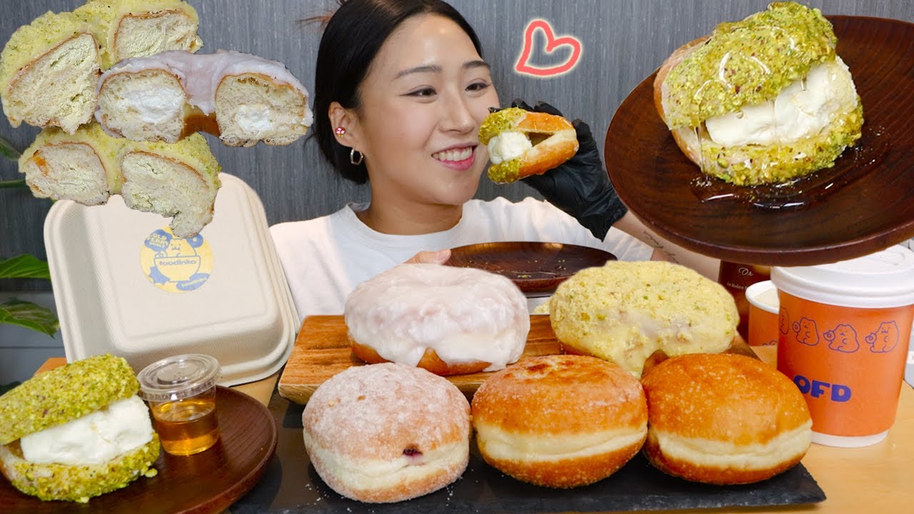 MUKBANG) 올드페리 도넛 카이막 도넛 먹방💗 Old Ferry Doughnut Kaymak doughnut Real sound asmr eating