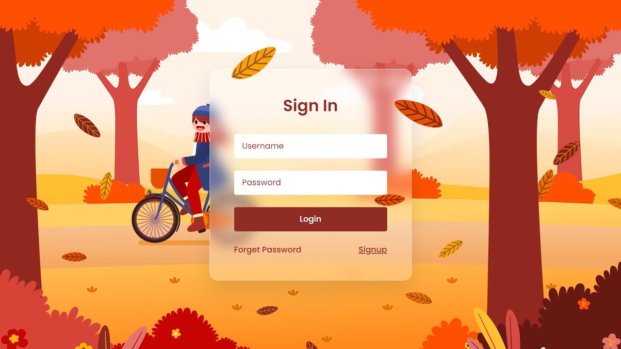 Animated Glassmorphism Login Form using Html & CSS