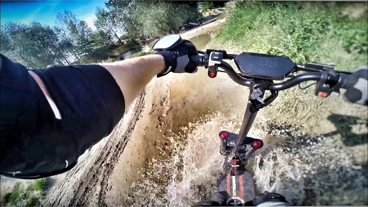 Hulajnoga Elektryczna EcoRider T8 - POV 62 km/h asfalt, las, hopki - Electric Scooter POV