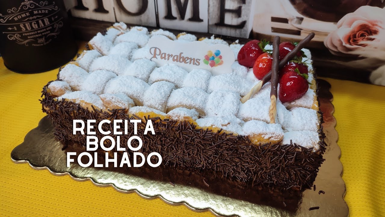 Aprenda aqui a fazer um maravilhoso Bolo Folhado com Doce de Ovos! 😊