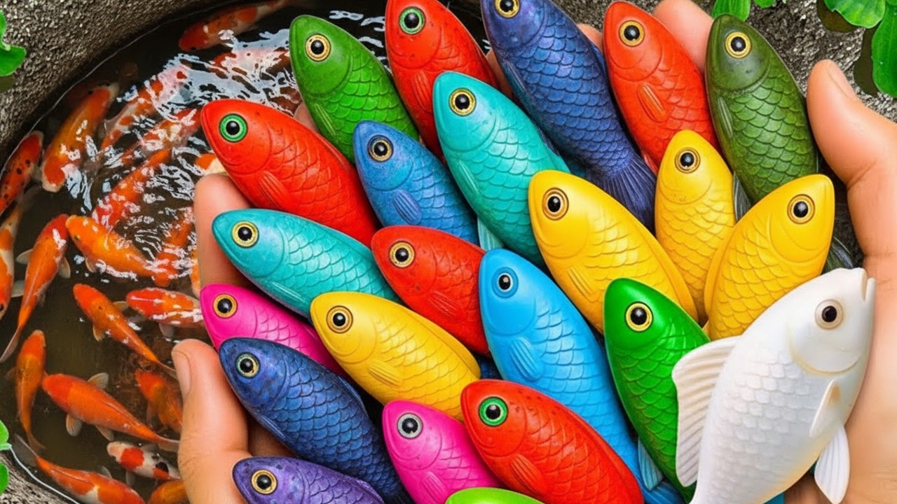 Catch beautiful aquarium fish in small pond baby turtles, molly fish, rat fish, blu guppies, spider.