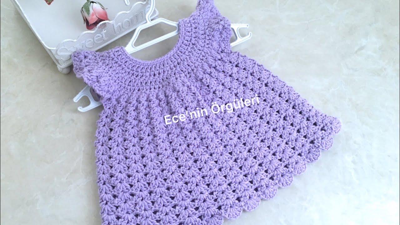 Crochet Baby Girl Dress-Shorts Double Set /Tığ işi Bebek Elbisesi / 3-6 ay için Yazlık Elbise
