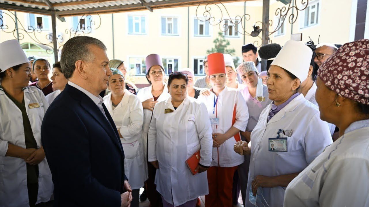 Prezident Qarshi tumani tibbiyot birlashmasiga qarashli markaziy shifoxonaga bordi