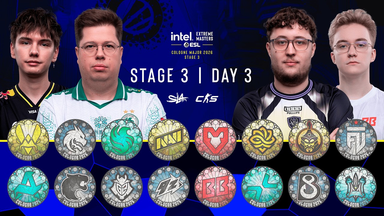 (RU) Falcons vs. Monte | КРИВОЙ ЭФИР | IEM Cologne Major 2026 Stage 3 | Day 3