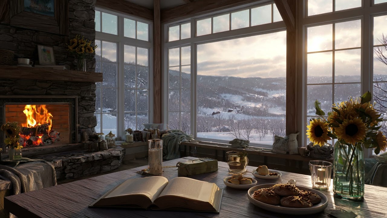 The Valley Grows Still as the Fire Glows | Soft Winter Light Through Tall Windows