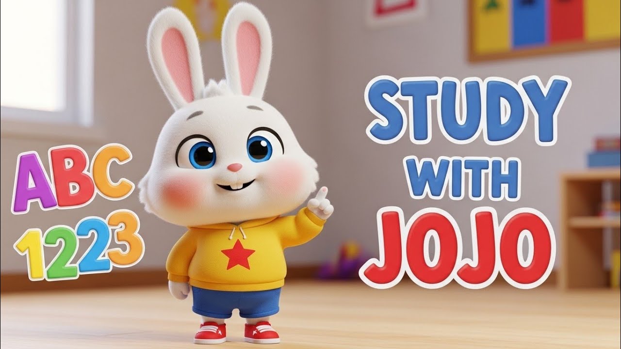 Jojo Bunny Learning Story 🐰📚 | ABC, Numbers & Fun Study | Kids 3D Cartoon