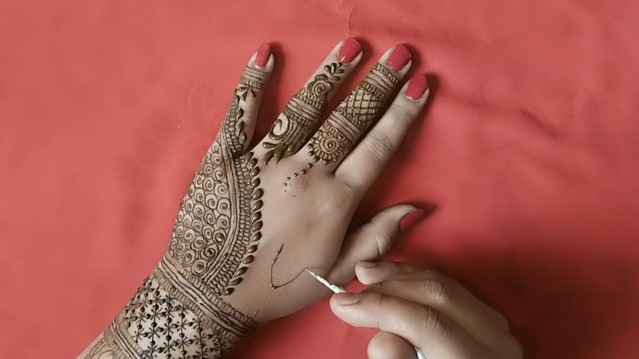 Back hand Mehandi design| jhumka mehndi design| simple design #heena #mehndi #viralvideo #trending 
