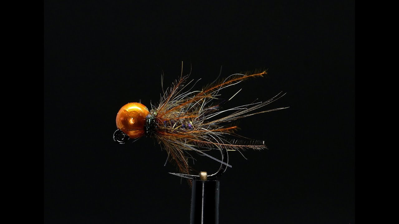 Orange metallic bead squirrel nymph