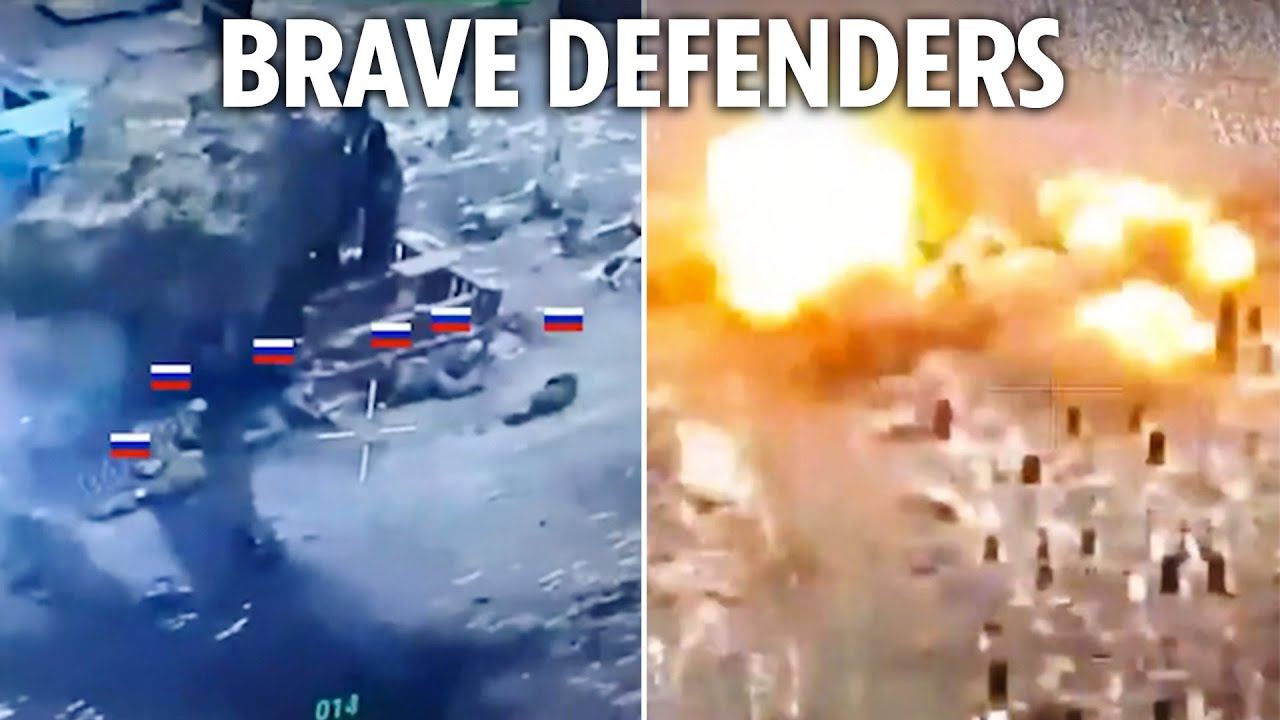 Ukrainian troops blast Russian convoy & pick off troops to halt attack