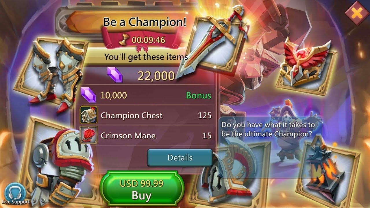 Lords Mobile : Buying 300 Champion packs in SGE - Thanks Sugarkane