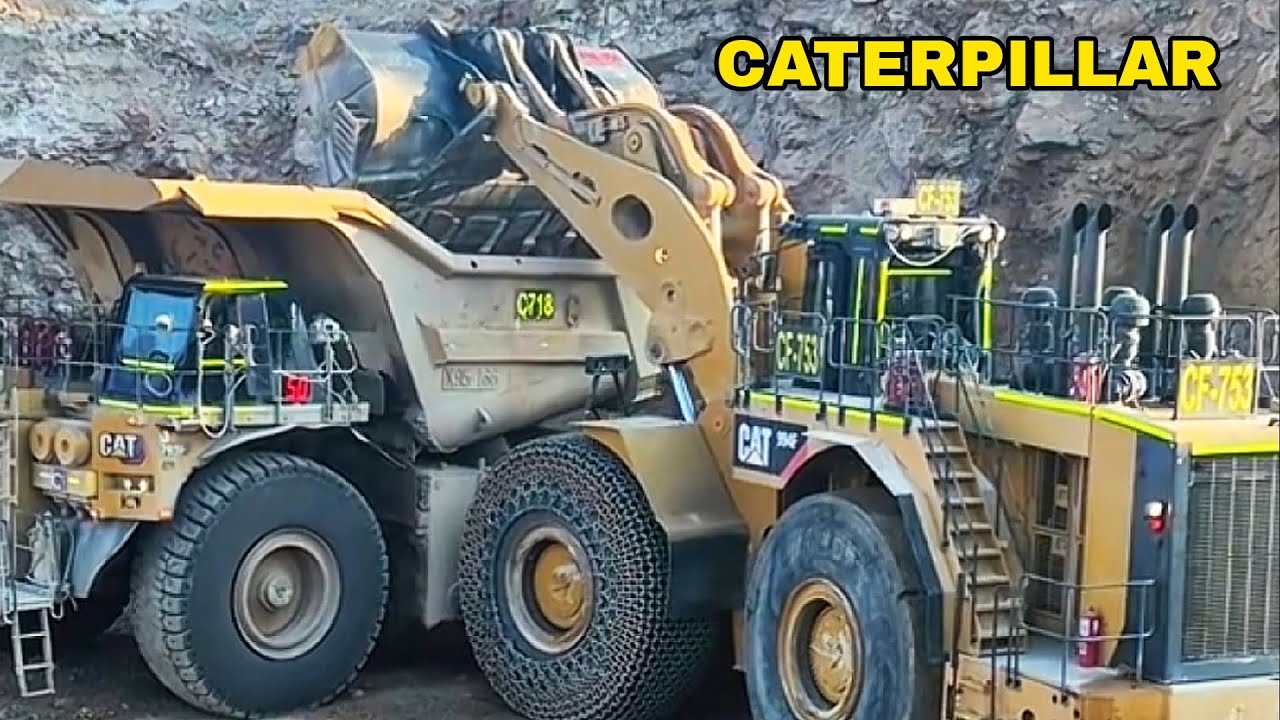 CAT 994H Wheel Loader and CAT 994K Load Mining Dump Truck - Copper Mining