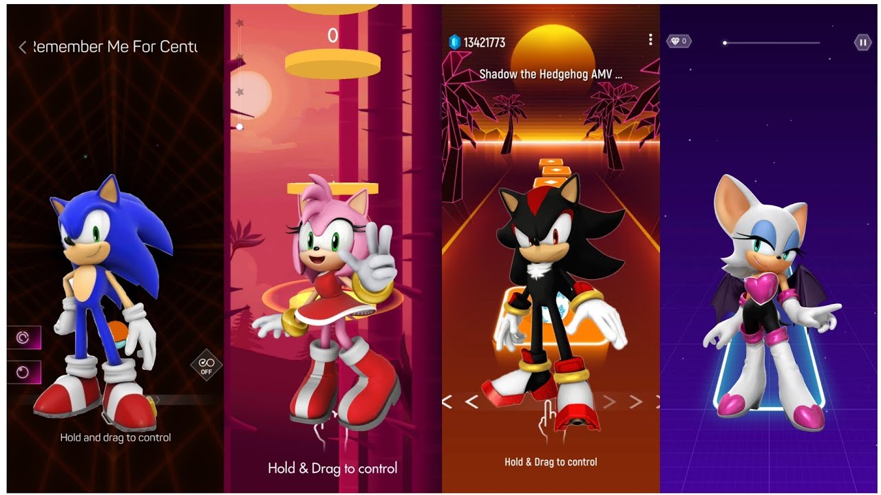 Sonic - Amy Rose - Shadow - Rouge - Smash Colour - Beat Jumper - Tiles Hop - Magic Twist