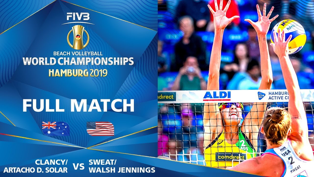 Clancy/Artacho Del Solar vs. Sweat/Walsh Jennings - Full | Beach Volleyball World Champs Hamburg '19