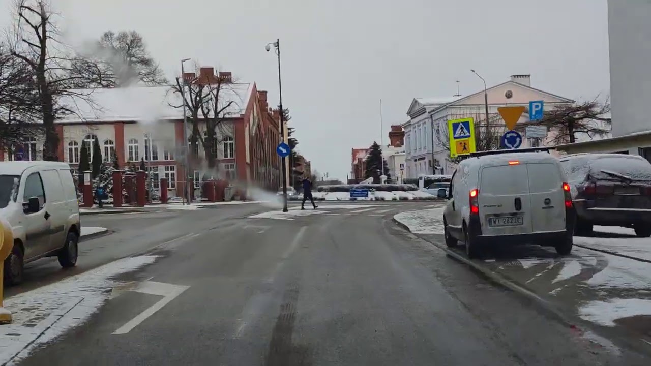 Malbork przejazd przez miasto - 8 marca 2021