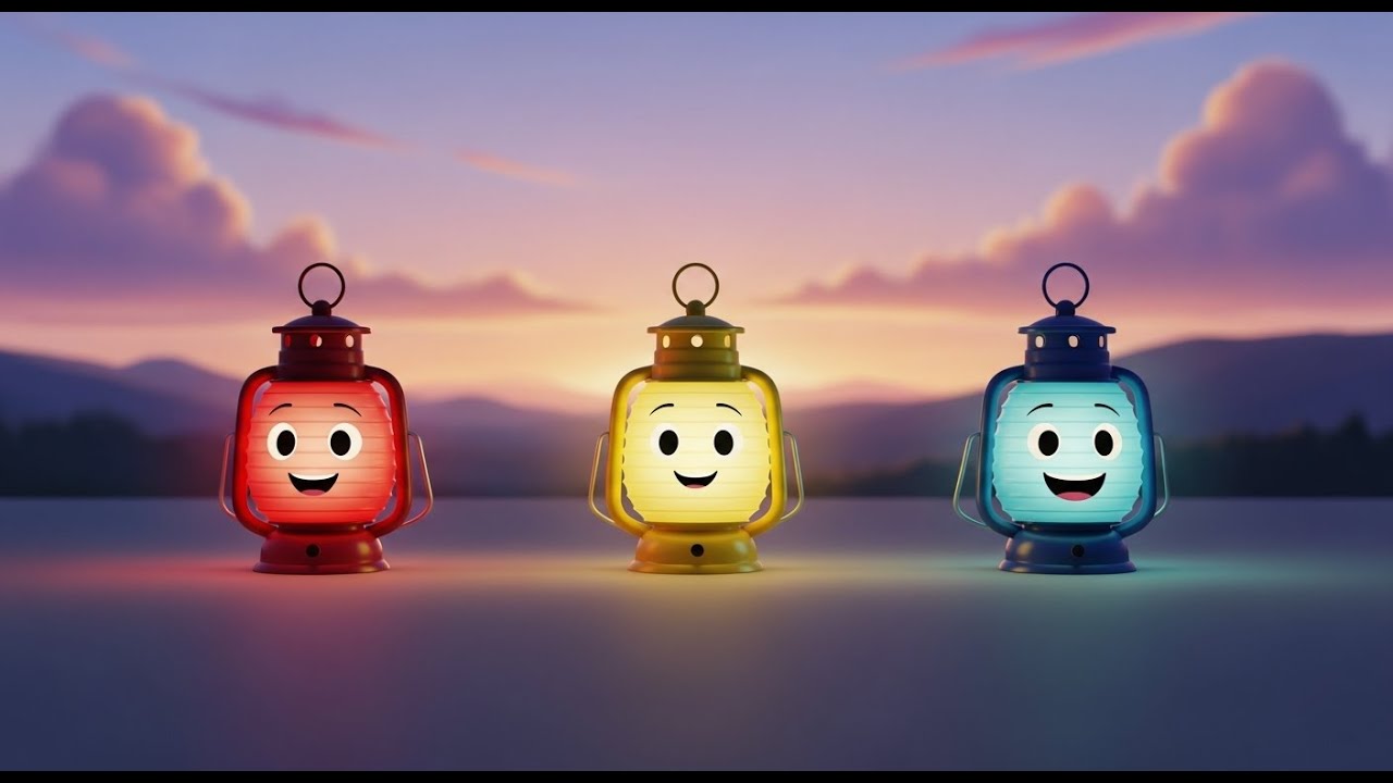 Three Little Toy Lanterns Glow Glow Glow | Magical Light Song & Nighttime Rhymes