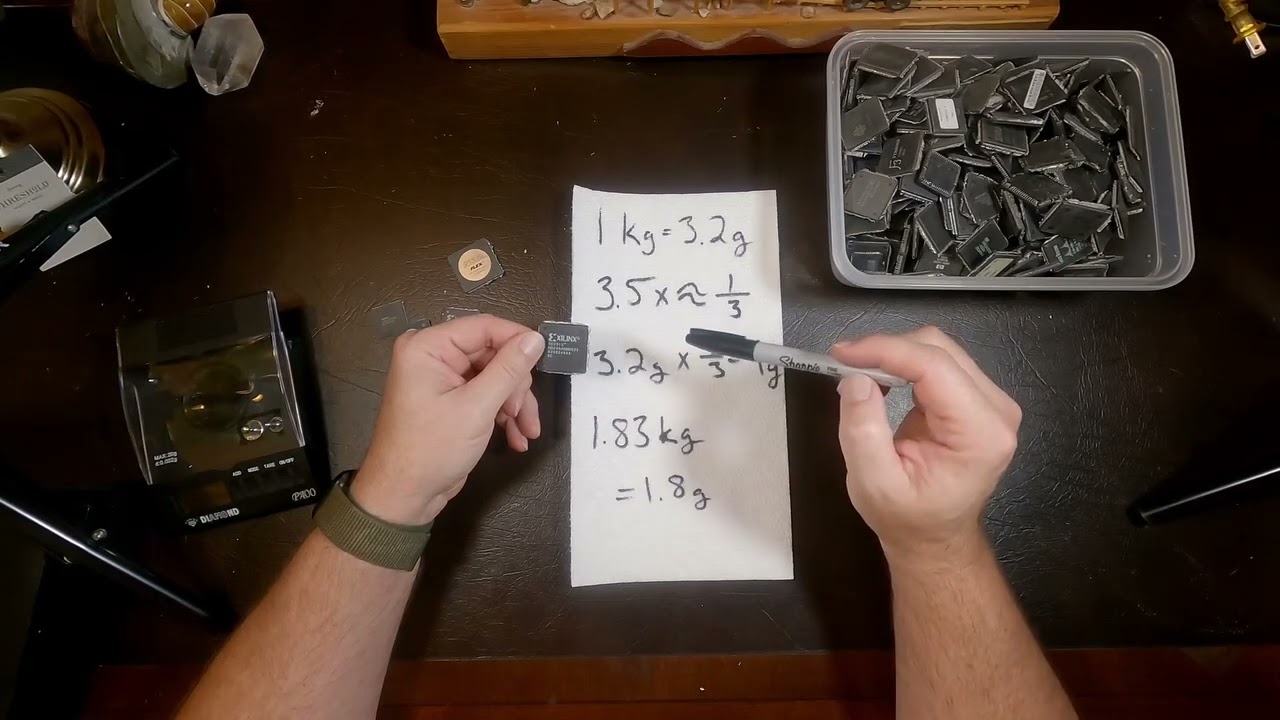 Gold extraction and refine from 1.83Kg of square flatpack processors